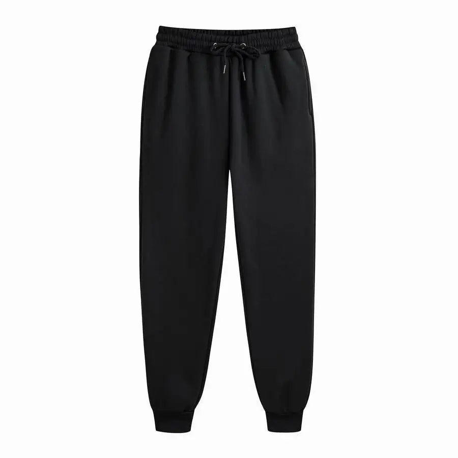 Men's Sweatpants - Spring Autumn Fleece Sport Pants with Drawstring & Pockets, Oversized Casual Trousers