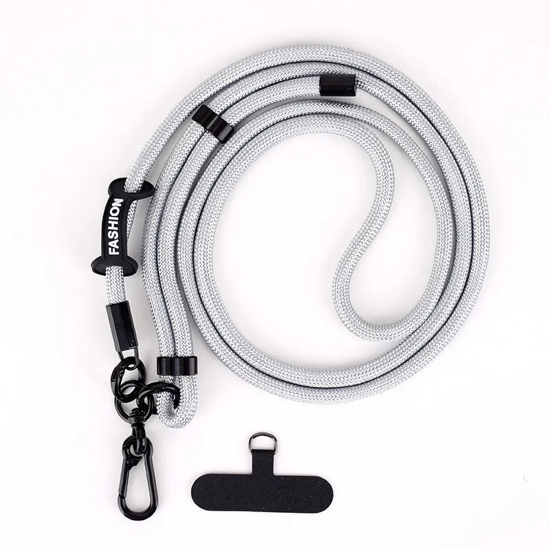 Adjustable Mobile Phone Strap Lanyard — Crossbody Neck Rope with Patch for iPhone & Cell Phone Hanging Cord