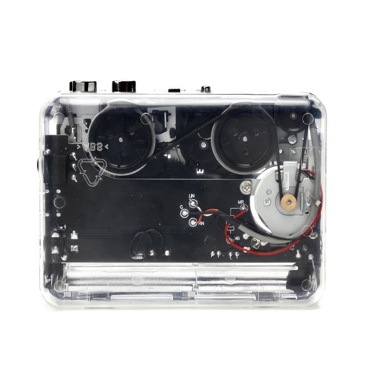 TON010 Portable Cassette Player – Transparent Tape Recorder with USB Cassette-to-MP3 Converter & Music Playback