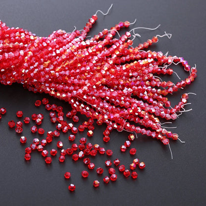 3/4mm Crystal Bicone Glass Beads - White Loose Faceted Beads for DIY Bracelets, Earrings & Jewelry Making