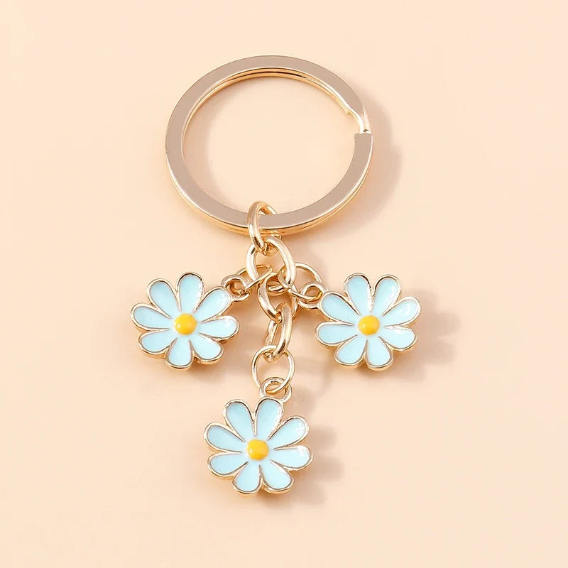 Sakura Flower Enamel Keychain - Colorful Cute Key Ring Handbag Accessory Gift for Women & Girls