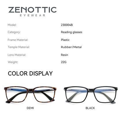 ZENOTTIC Square Prescription Glasses - 2025 Fashion Unisex Anti Blue Light Photochromic Myopia & Hyperopia Eyewear