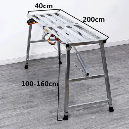 Foldable Steel Scaffolding Ladder – Portable Construction Workbench & Elevated Platform for Home Decoration, Renovation & Heavy-Duty Building Use