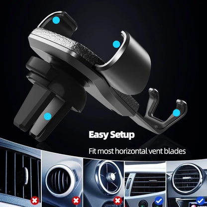 Gravity Car Phone Holder – Air Vent Clip Mount for iPhone & Smartphones