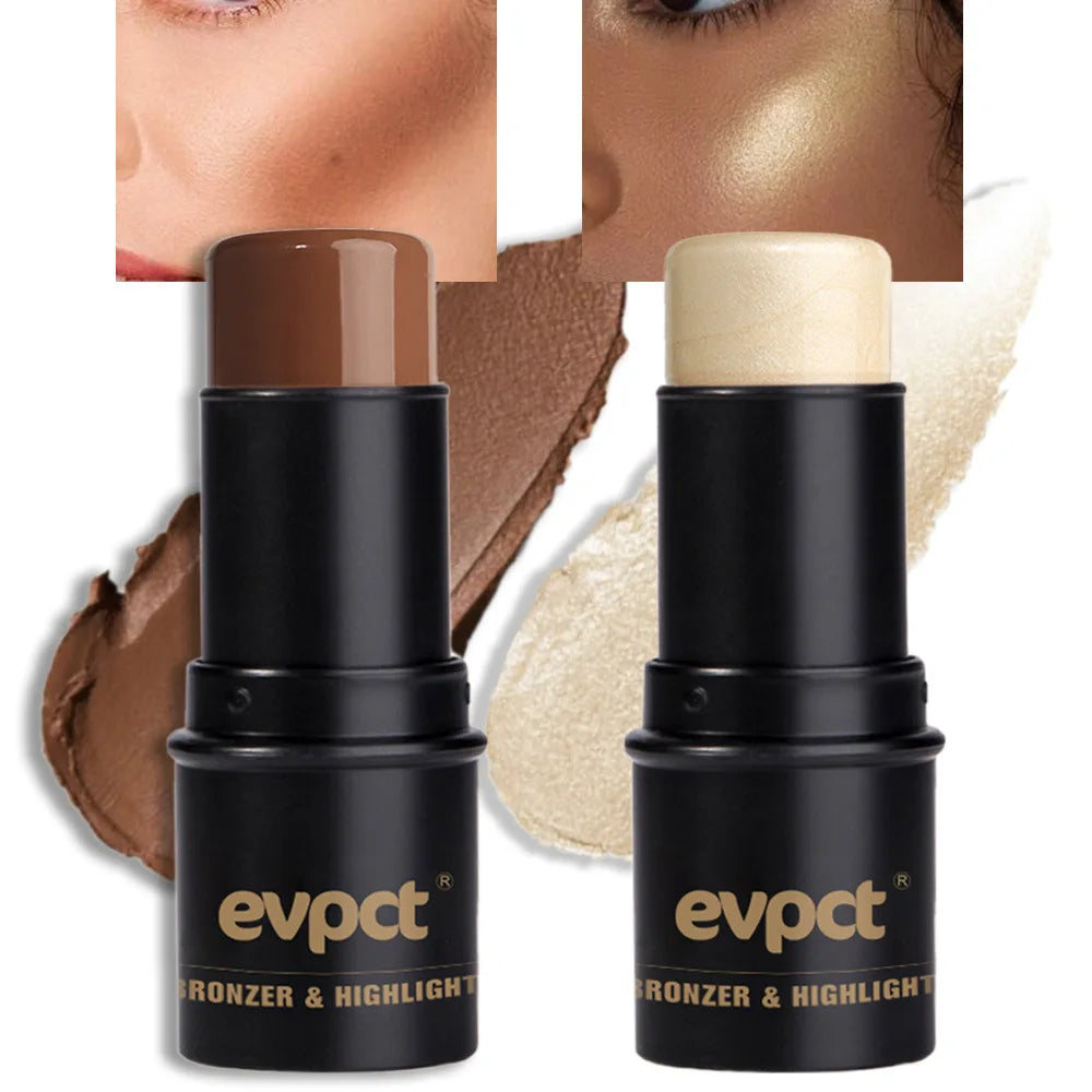 Highlighting & Bronzer Stick - Face Brightening Blusher, Rouge Concealer Pen, Long-Lasting Corrector & Nose Contouring Cosmetics