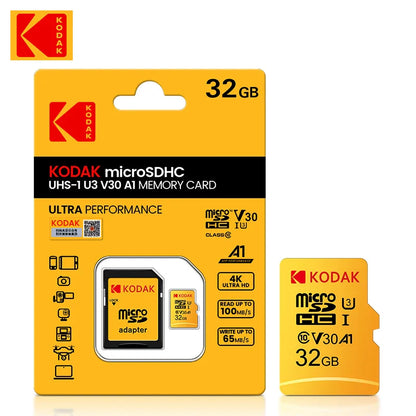 KODAK Micro SD Memory Card – 32GB MicroSDHC & 64GB MicroSDXC with Adapter, Class 10 A1 TF Flash Card