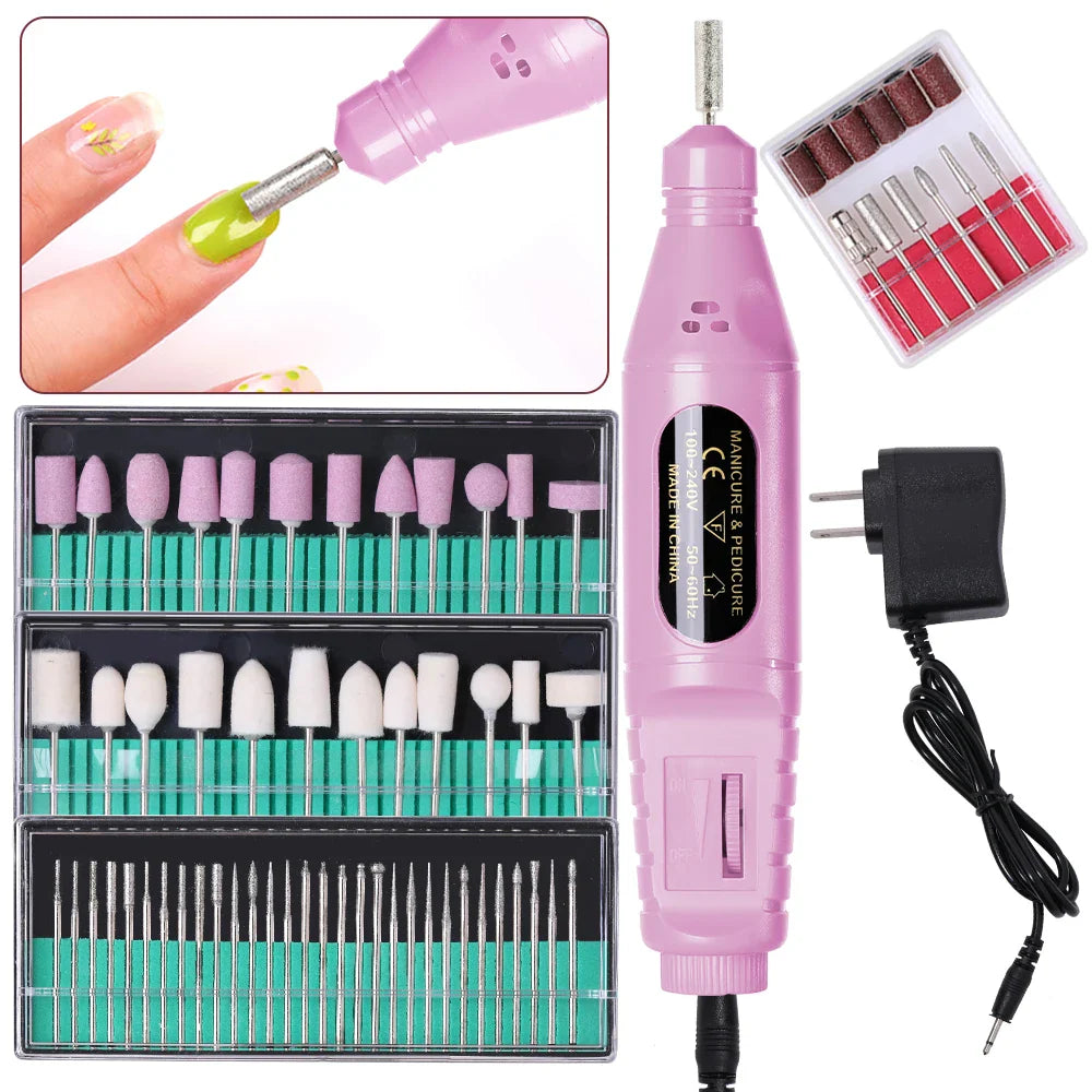 LINMANDA 6-in-1 Electric Nail Drill Kit – Portable Manicure Machine for Nail Filing, Polishing & Removal Tools