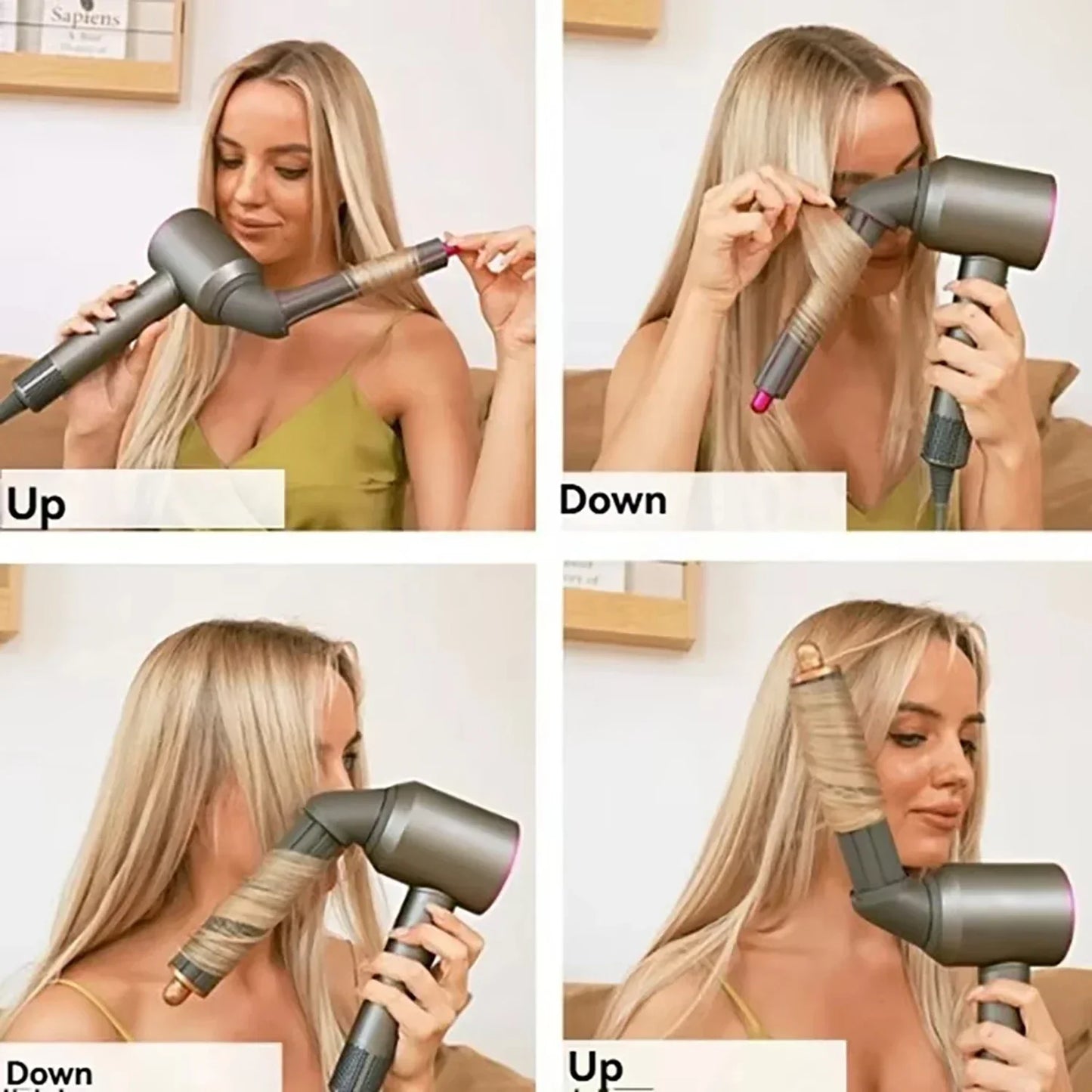 Dyson Airwrap HS01/HS05 Hair Styling Nozzle Brush – 30/40mm Anti-Hair Auto-Curling 360° Rotating Attachment for Dyson Hair Dryer