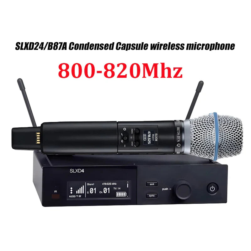 SLXD Wireless Microphone System – 500/600/800MHz 4-Pin Headset with KSM8/Beta58, Professional Audio for Stage & Karaoke