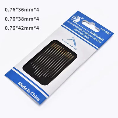 12/24/36Pcs Blind Needle Side-Hole Sewing Needles – Stainless Steel Threading Set for Elderly, DIY Hand Sewing & Household Apparel Repair Tools