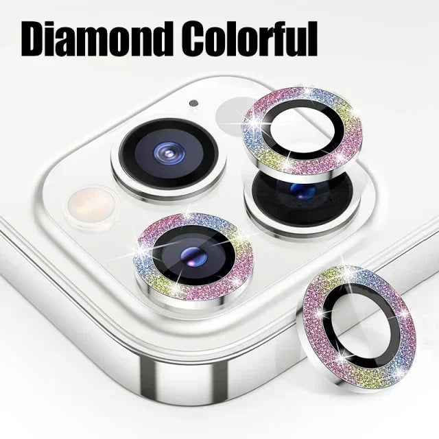3PCS Metal Camera Lens Protectors – Glass Back Lens Protection Film for iPhone 15/15 Plus, 14/14 Pro Max, 13/13 Mini, 12/11