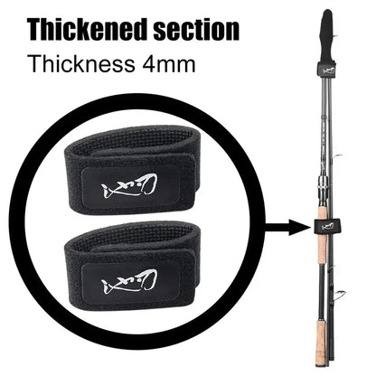 BRAVMACK Fishing Rod Elastic Protection Cap & Strap Set — Water Droplet Wheel Winding Rod Strap for Secure Fishing Rod Storage