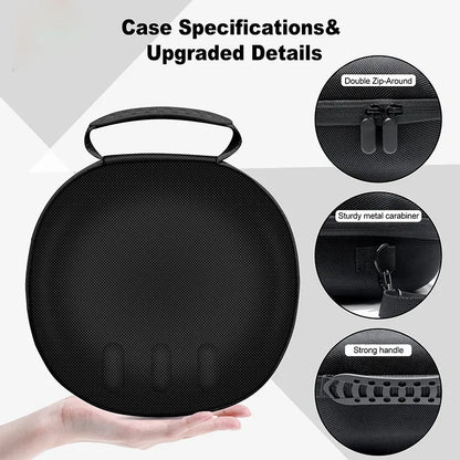 Meta Quest 3 Portable Travel Carrying Case: Larger Capacity Storage Bag for VR Protection and Accessories