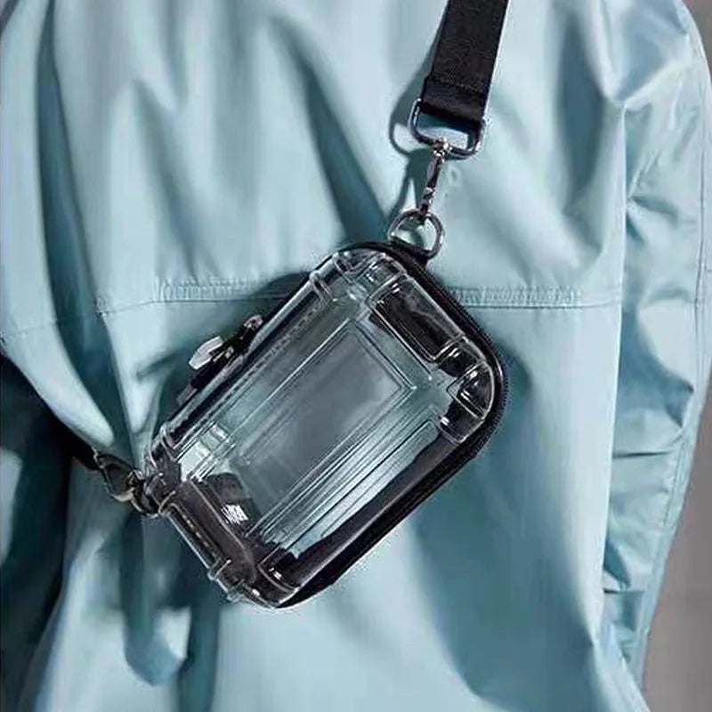 Clear Waterproof Crossbody Bag - Transparent Portable Shoulder Tote for Travel, Shopping & Phone Storage