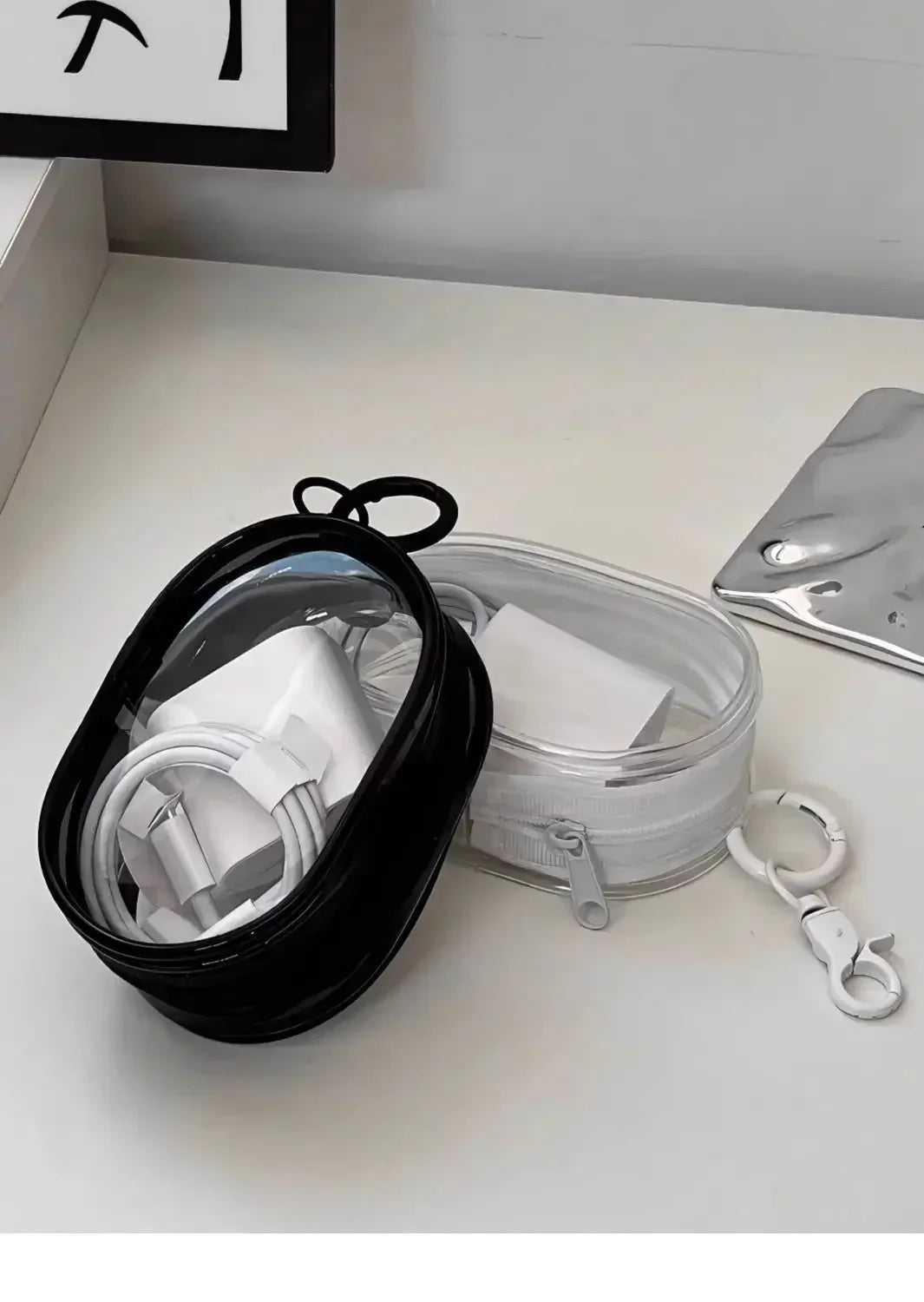Portable Mini Zipper Storage Bag — Keychain Organizer for Earphones, Chargers, and Small Accessories, Gift Case