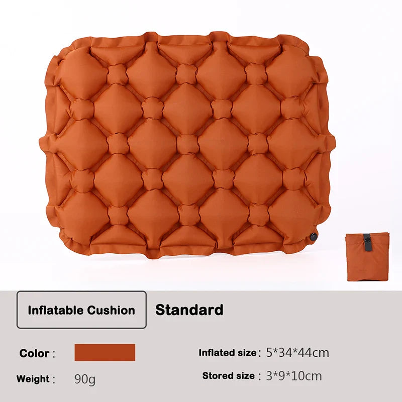 Inflatable Seat Cushion Portable Lightweight Air Sitting Pad Water & Moisture Resistant Camping Chair Mat for Outdoor Travel & Hiking Comfort Seat Pad