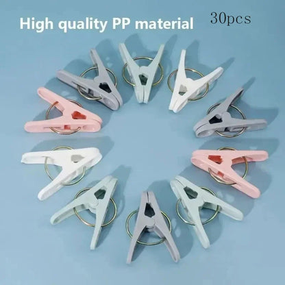30PCS Windproof Clothespins – Multi-Purpose Laundry Clips for Clothes, Socks, Underwear & Food Bag Sealing
