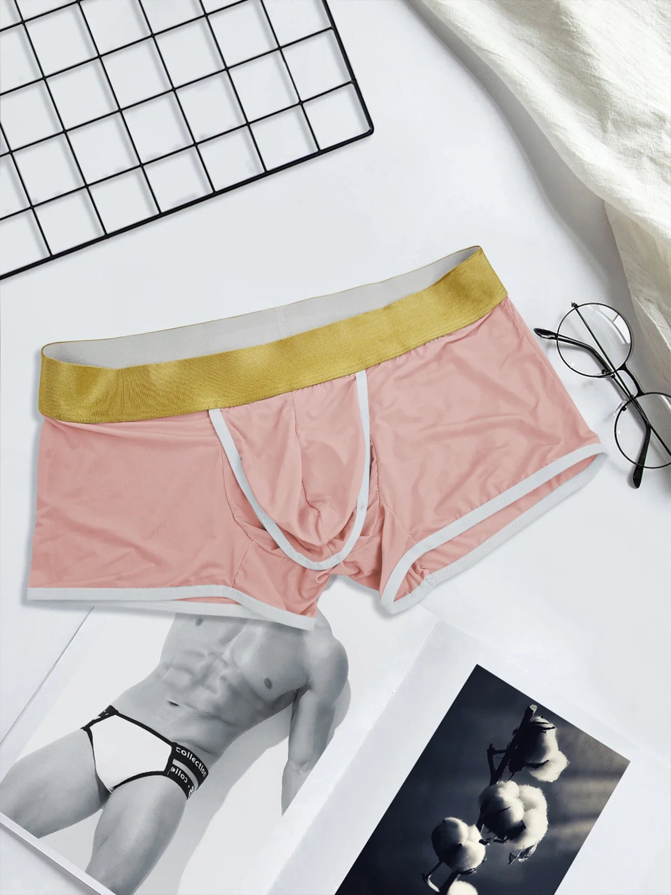 Men’s Ice Silk Boxer Shorts - Summer Breathable Lightweight U-Pouch Flat Boxers Soft Comfortable Underwear