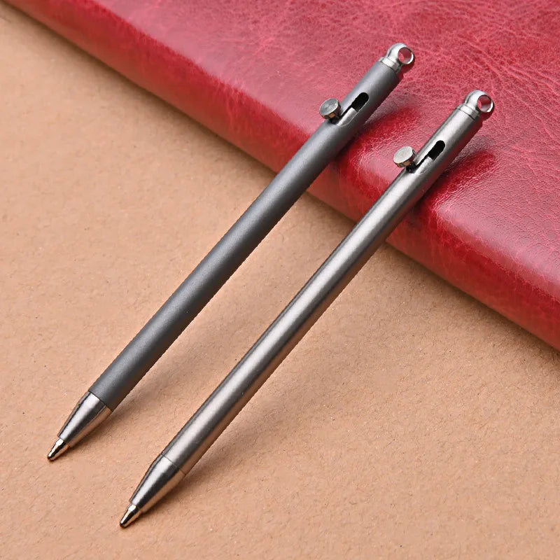 Pure Titanium Mini Bolt Pen — Compact Portable Keychain Metal Ballpoint Pen Travel & Signing Gift