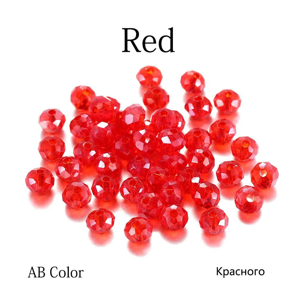 70–300pcs Czech Crystal Glass Beads Set (3–8mm) – Faceted Translucent Colorful Spacer Beads for DIY Jewelry, Bracelets & Craft Making