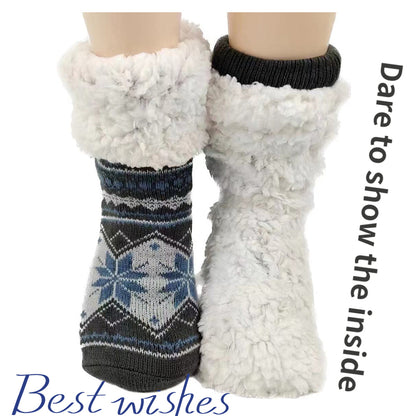Men's Fluffy Winter Socks – Warm Thermal Non-Slip Fuzzy Socks, Soft Plush Thickened Indoor Socks, Cozy Gifts 2023