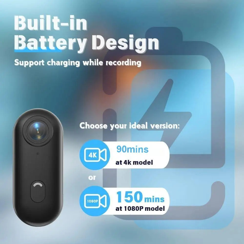 4K UHD Mini Vlog Camera – Wireless WiFi Sports Action Pocket Camcorder
