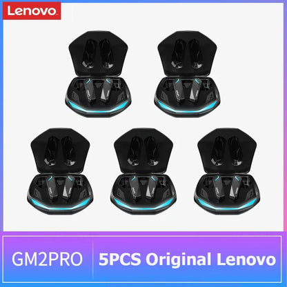 5PCS Original Lenovo GM2 Pro TWS Wireless Earphones – Bluetooth 5.3 HD Earbuds with Mic, Touch Control Sports Headphones