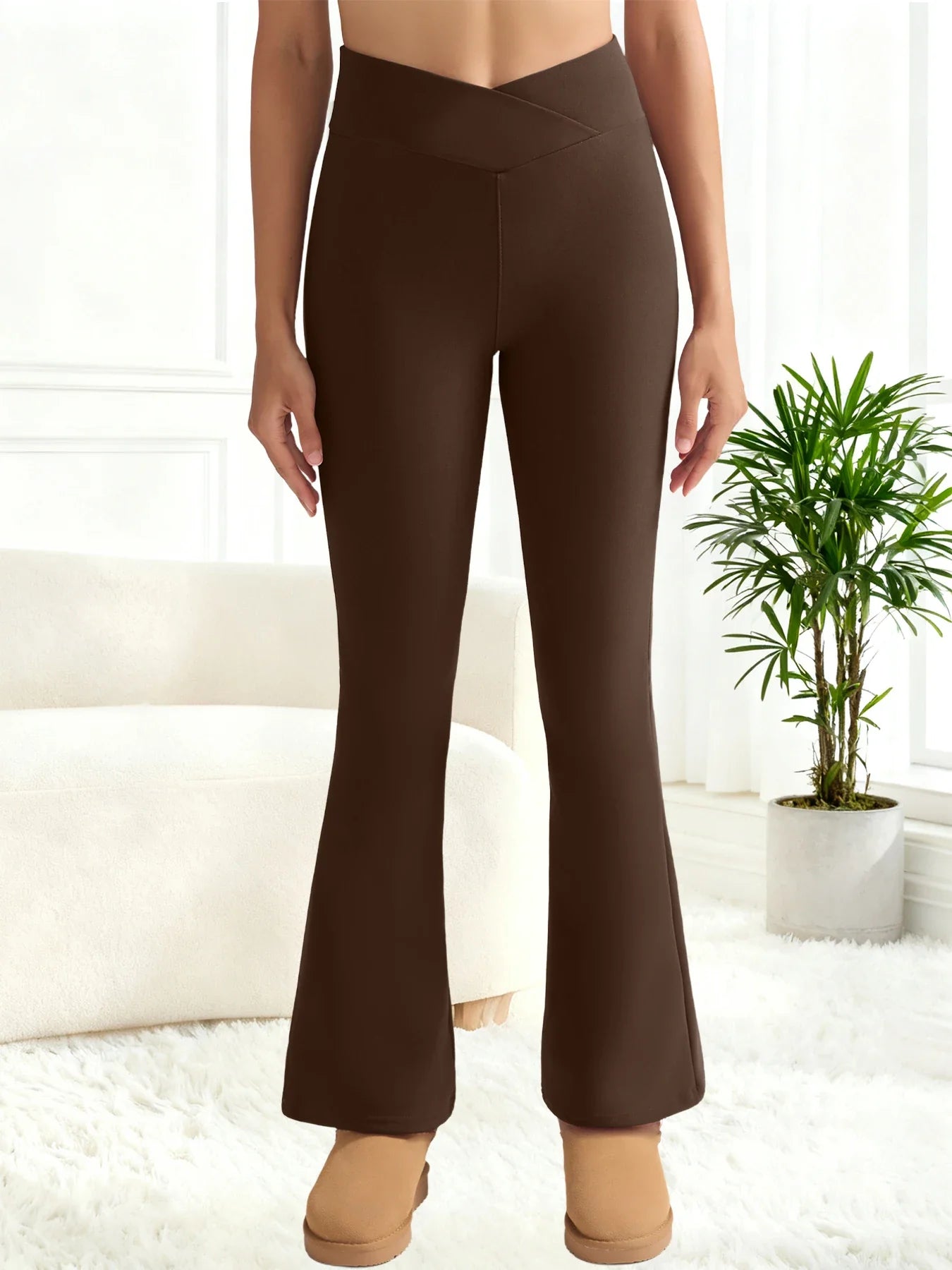 Women’s Fleece Leggings – High-Waisted Thick Flared Thermal Tights, Tummy Control Winter Pants