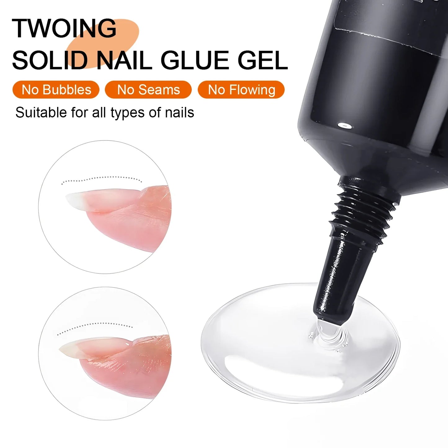 Solid Nail Glue for Press-On Nails – Acrylic Gel Adhesive for Manicure Extensions and Long-Lasting False Nails