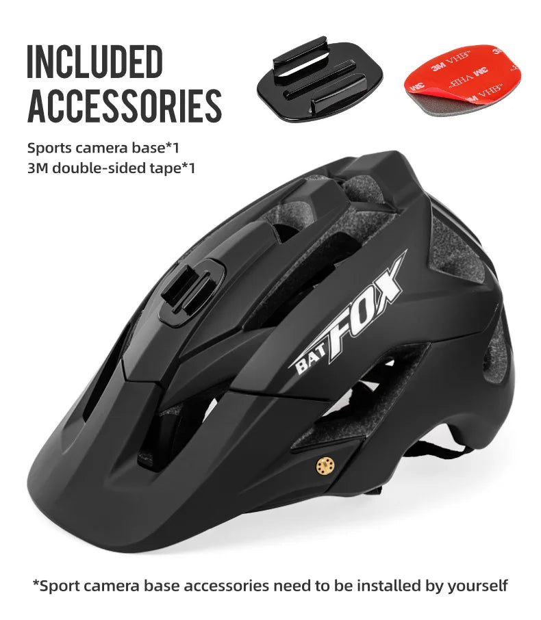 BATFOX Ultralight Bike Helmet – Molded Mountain & Road Helmet for Men, DH AM Cycling Equipment, Casco Ciclismo Bicicleta