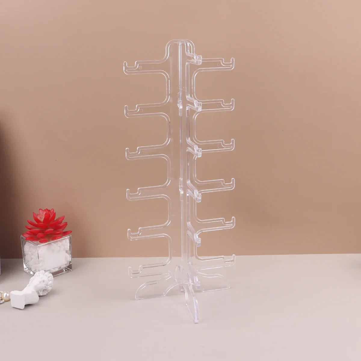 Plastic Sunglasses Display Rack – Eyeglasses Storage Stand for Home Organizer