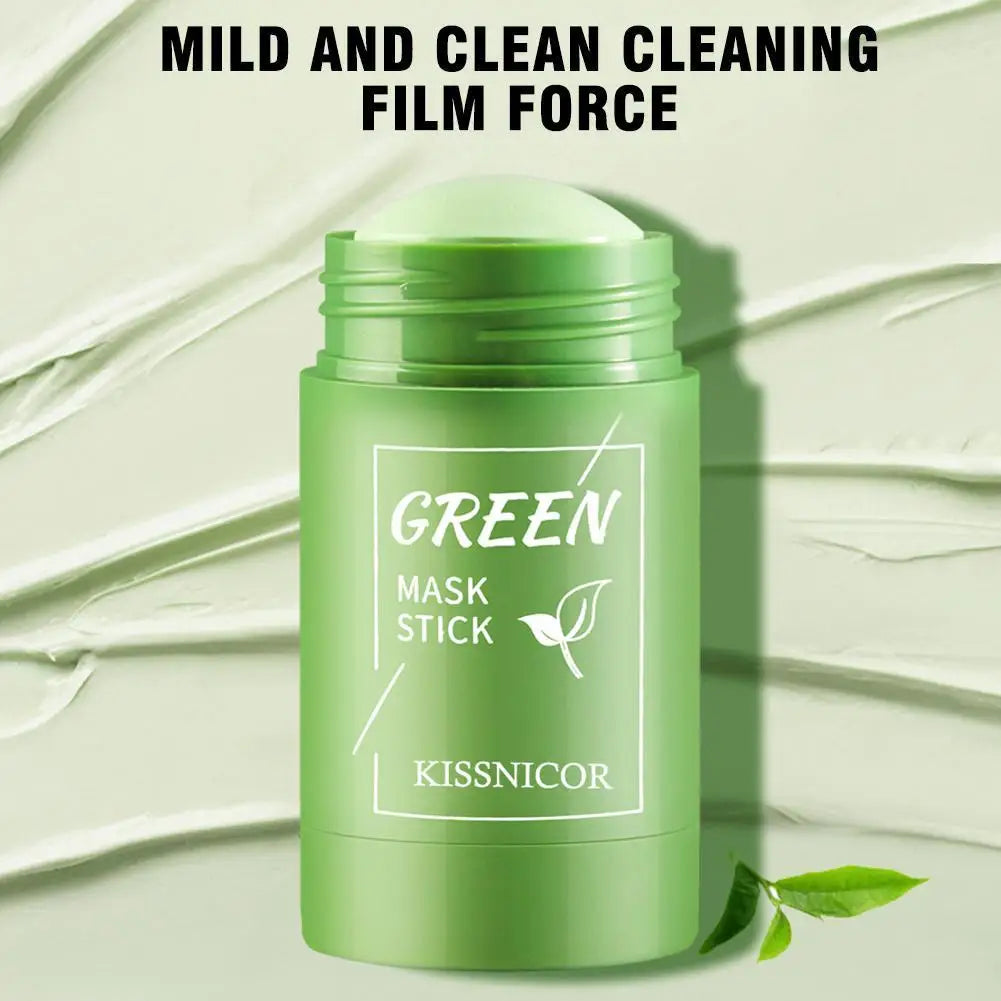40g Green Tea Blackhead Removal Solid Mask – Pore Cleansing Stick for Blemishes & Shrinking Pores, Korean Skin Care