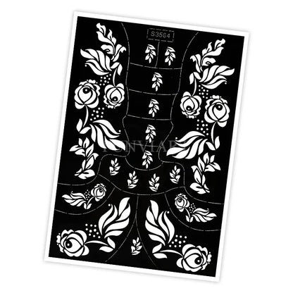 Reusable Henna Stencil Templates for Hand & Body – Floral Tattoo Stencils for Women, Weddings & Festivals Body Art Makeup Tools