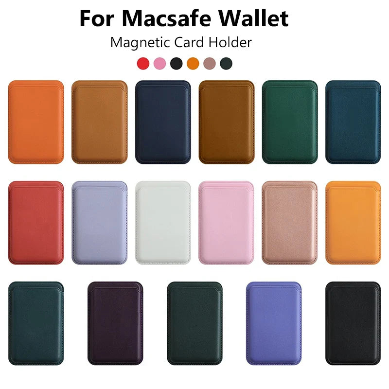 Luxury Magnetic Leather Wallet Case for iPhone 12–16 Pro Max — MagSafe Card Holder Phone Cover