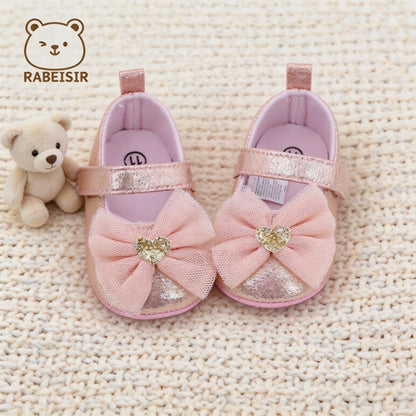 Baby First Walker Shoes - Breathable Non-Slip Princess Lace Shoes for Toddlers & Girls
