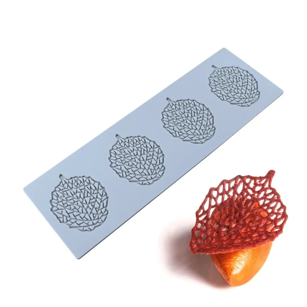 Silicone Leaf Fondant Molds - Chocolate and Pastry Baking Mould for Cake Decorating, Sugar Lace Veil Mat, Gumpaste Decoration Tools