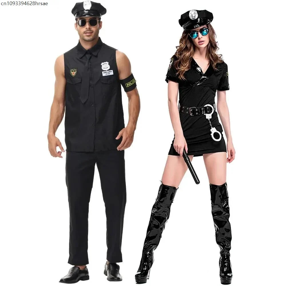 Police Officer Costume - Adult Halloween Cosplay Fancy Dress for Men & Women