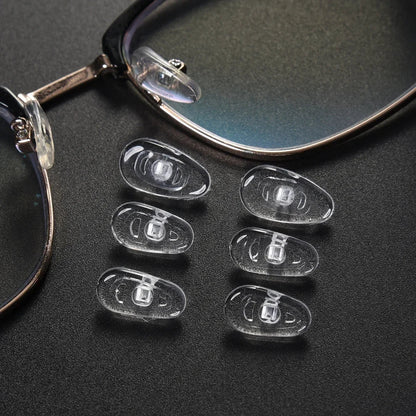 DIY Clear Oval Air Chamber Eyeglass Nose Bracket - Silicone Nose Pads, Anti-Drop Eyewear Bracket for Sunglasses & Glasses Accessories