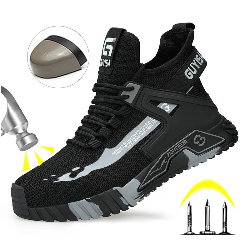 High-Top Safety Shoes for Men & Women – Steel Toe, Anti-Puncture Work Boots, Indestructible Safety Shoes