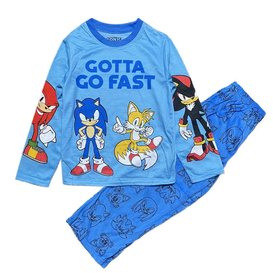 Sonic the Hedgehog Spring Kids Pajama Set – Boys’ Long Sleeve Sleepwear with Pants