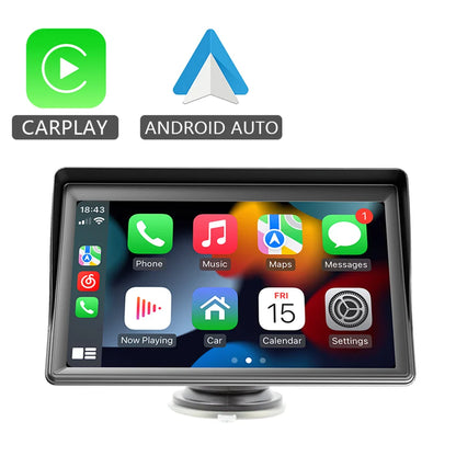 HIPPBQCC 7-Inch Car Radio – CarPlay & Android Auto Multimedia Player, Touch Screen, USB/AUX, Rear View Camera Compatible