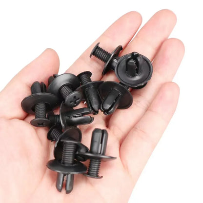 5/100pcs 8mm Plastic Rivets – Black Car Bumper & Fender Fastener Clips for Toyota, Kia, Nissan, Yamaha