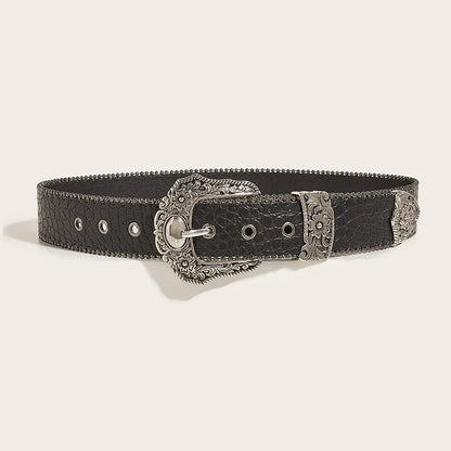 Unisex Gothic Y2K Belt – 3.8cm Luxury Punk Waistband for Men & Women, High-Quality Jeans Accessory