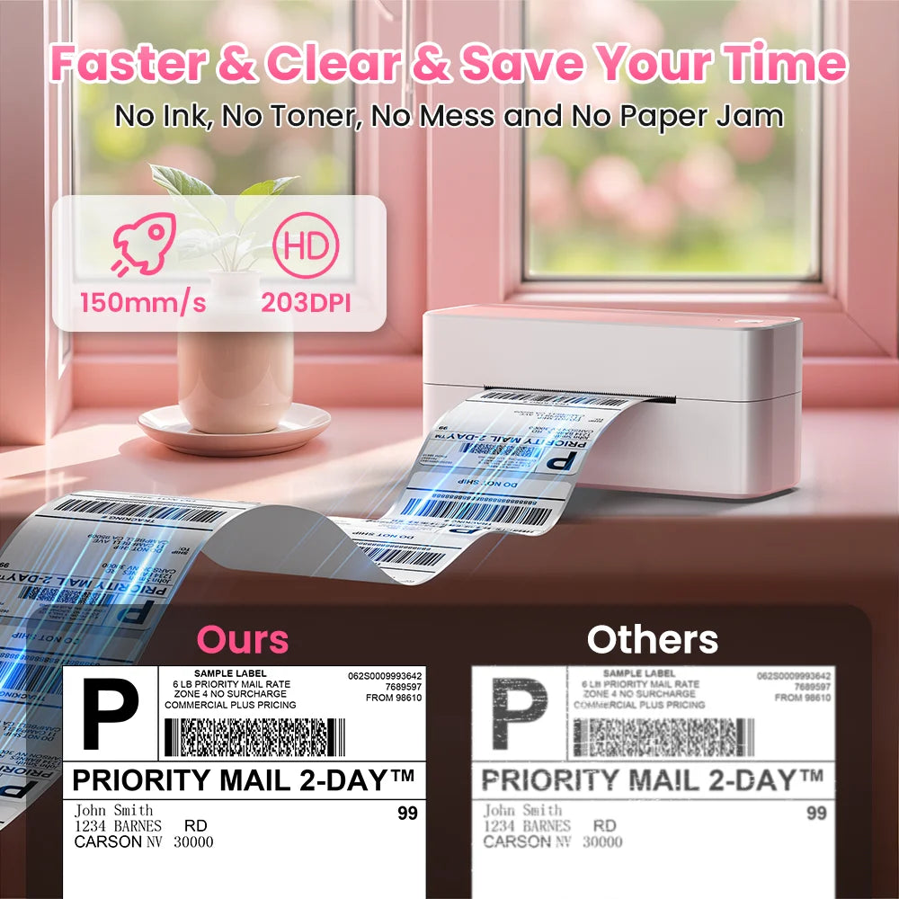 Phomemo 241 Bluetooth Thermal Label Printer – Wireless 4x6 Shipping Label Printer Compatible with iPhone, Android, Mac & Windows