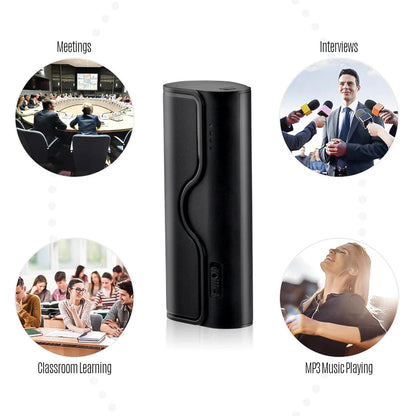 500-Hour Digital Audio Recorder – Professional 32GB/64GB Flash Drive MP3 Player for Lectures & Recording