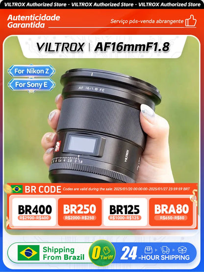 Viltrox AF 16mm F1.8 FE Wide Angle Fisheye Lens – Full Frame Camera Lens for Sony E Mount A7II, A7III, A7IV, A7SIII, A7RV, ZVE1