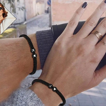 A-Z Initial Heart Bracelet - Handmade Adjustable Braided Name Jewelry Gift for Women & Men