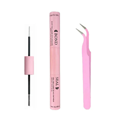 Lash Bond and Seal Kit – 10ml Strong Hold Individual Lash Glue, 5ml Remover, and Tweezers for Extensions