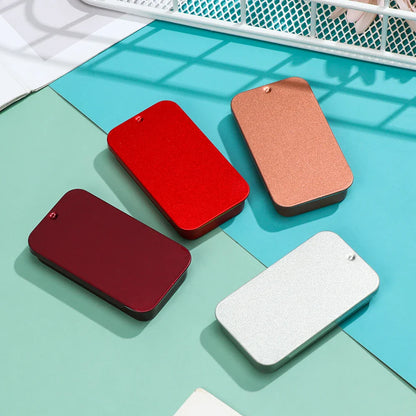 Metal Rectangular Mini Tin Box – Hinged Push-Top Candy, Pill & Small Storage Container