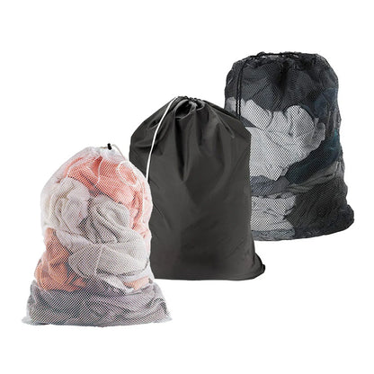 Large Nylon Mesh Laundry Bag — Durable Drawstring Clothes Washing Bag, Anti-Snag & Deformation